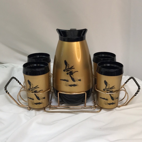 Thermo-Serv Other - Thermo Serv Gold & Black Carafe Set w/ Caddy MCM